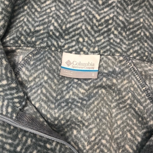COLUMBIA Quarter Zip Grey Fleece Pullover sweater small - Picture 5 of 9